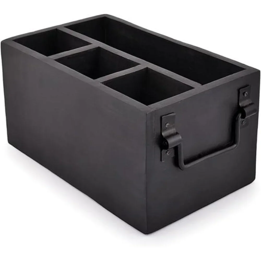 Mango Wood Flatware Caddy Utensil Holder with Napkin Holder Kitchen Organizer